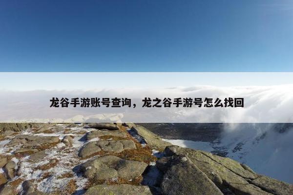 龙谷手游账号查询，龙之谷手游号怎么找回