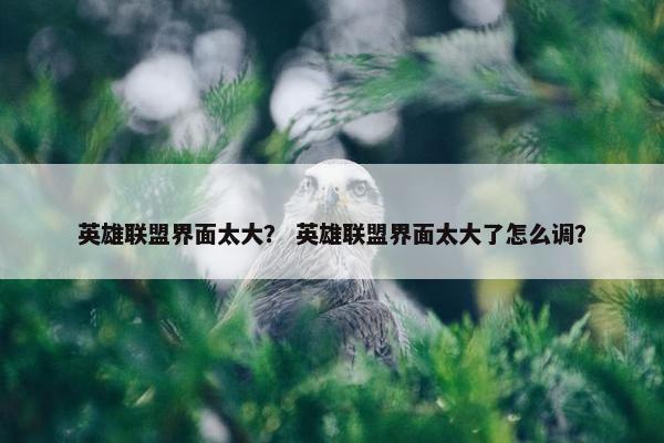 英雄联盟界面太大？ 英雄联盟界面太大了怎么调？