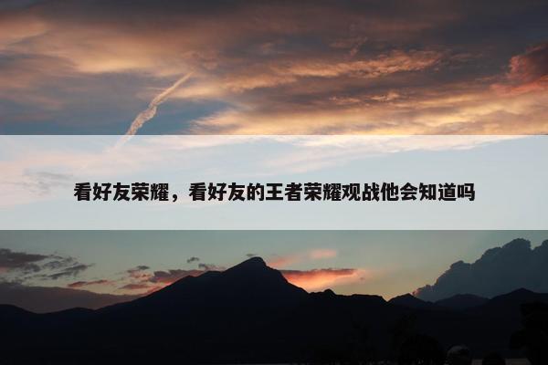 看好友荣耀，看好友的王者荣耀观战他会知道吗
