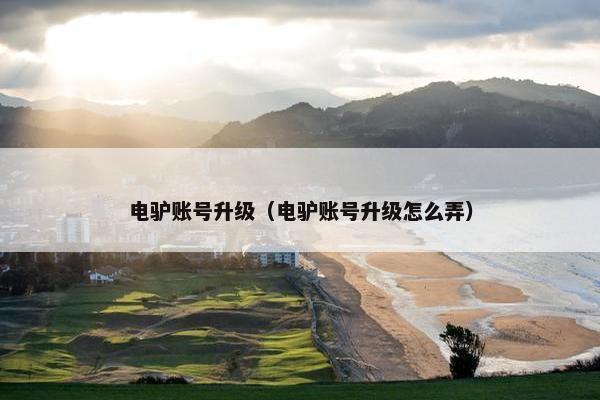 电驴账号升级（电驴账号升级怎么弄）