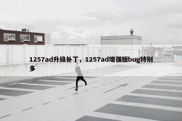 1257ad升级补丁，1257ad增强版bug特别多