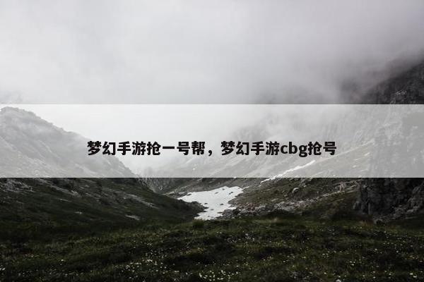 梦幻手游抢一号帮，梦幻手游cbg抢号