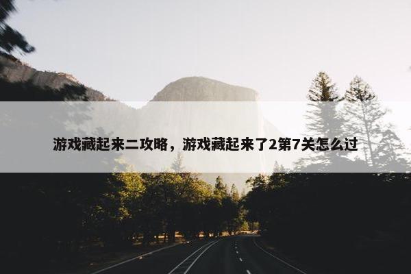 游戏藏起来二攻略，游戏藏起来了2第7关怎么过