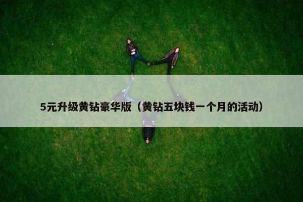 5元升级黄钻豪华版（黄钻五块钱一个月的活动）