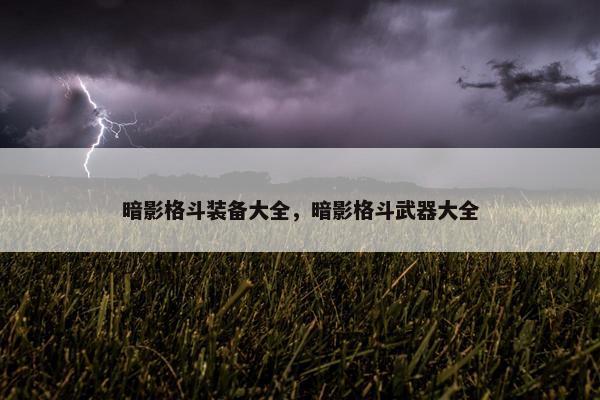 暗影格斗装备大全，暗影格斗武器大全