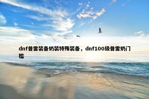 dnf普雷装备奶装特殊装备，dnf100级普雷奶门槛