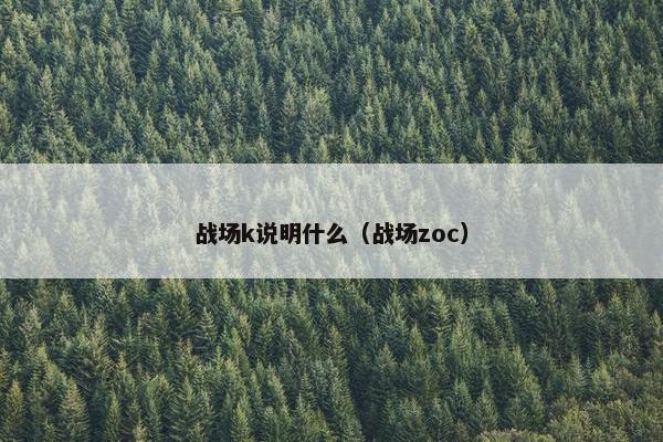 战场k说明什么（战场zoc）