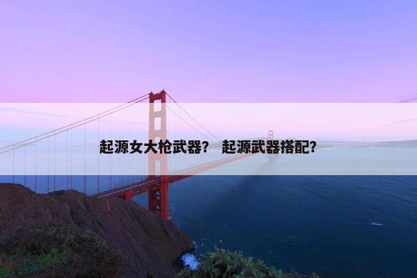 起源女大枪武器？ 起源武器搭配？