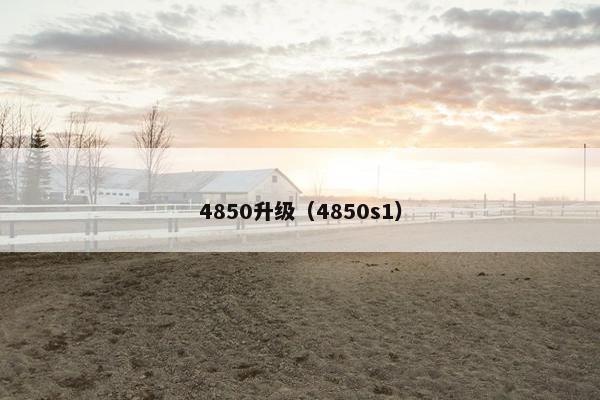 4850升级（4850s1）