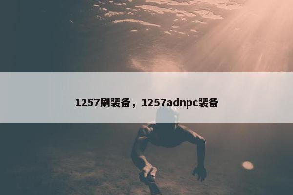 1257刷装备,1257adnpc装备 1257刷装备,1257adnpc装备