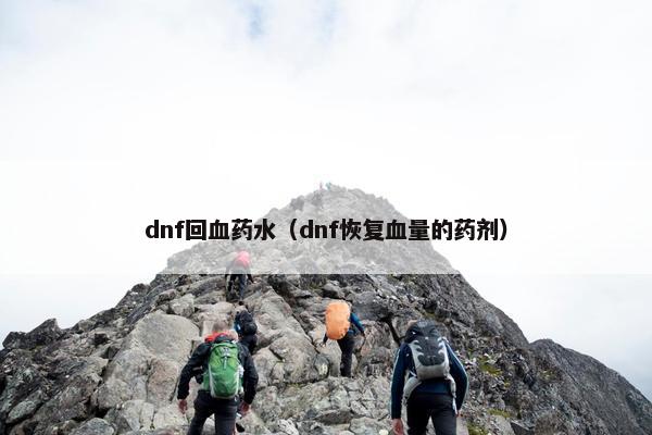 dnf回血药水（dnf恢复血量的药剂）