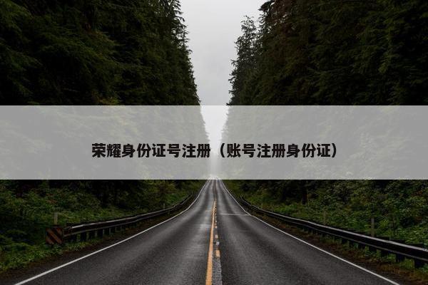 荣耀身份证号注册（账号注册身份证）