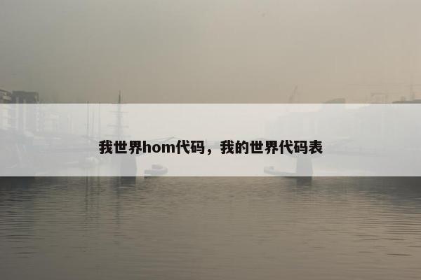 我世界hom代码，我的世界代码表