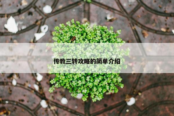 传教三转攻略的简单介绍