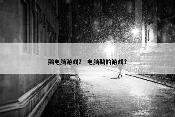 鹅电脑游戏？ 电脑鹅的游戏？