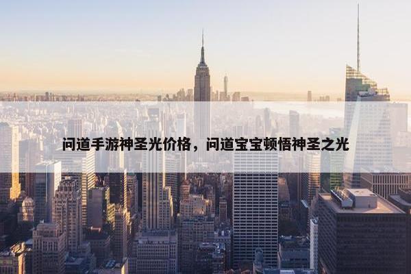 问道手游神圣光价格，问道宝宝顿悟神圣之光