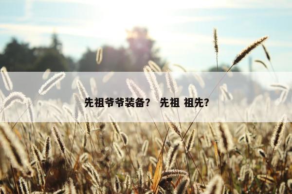 先祖爷爷装备？ 先祖 祖先？