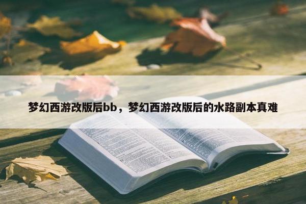 梦幻西游改版后bb，梦幻西游改版后的水路副本真难