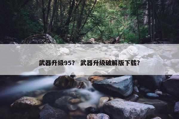 武器升级95？ 武器升级破解版下载？
