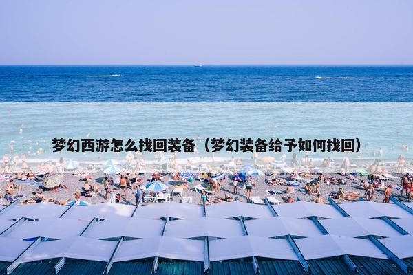 梦幻西游怎么找回装备（梦幻装备给予如何找回）