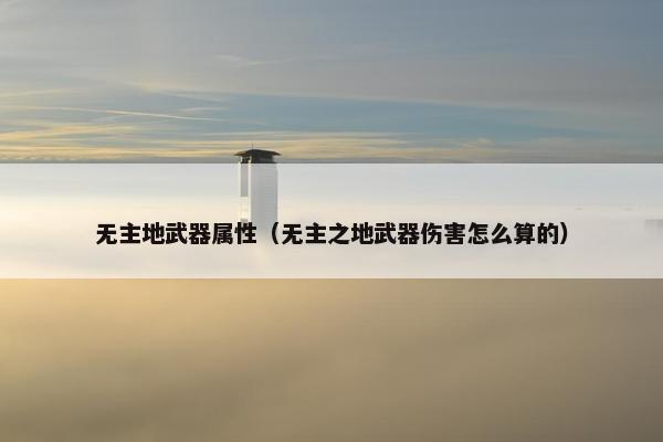 无主地武器属性（无主之地武器伤害怎么算的）