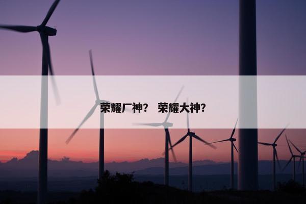 荣耀厂神？ 荣耀大神？