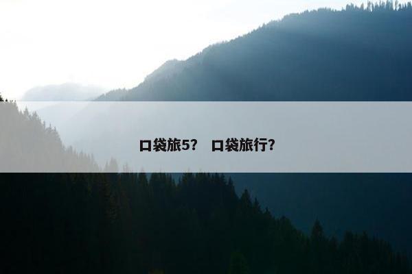 口袋旅5？ 口袋旅行？