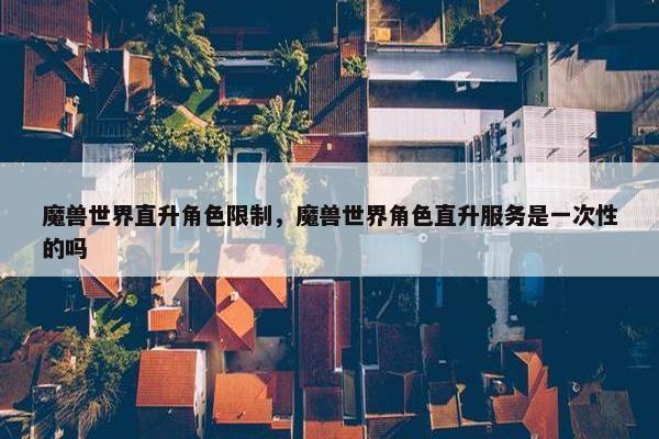 魔兽世界直升角色限制，魔兽世界角色直升服务是一次性的吗