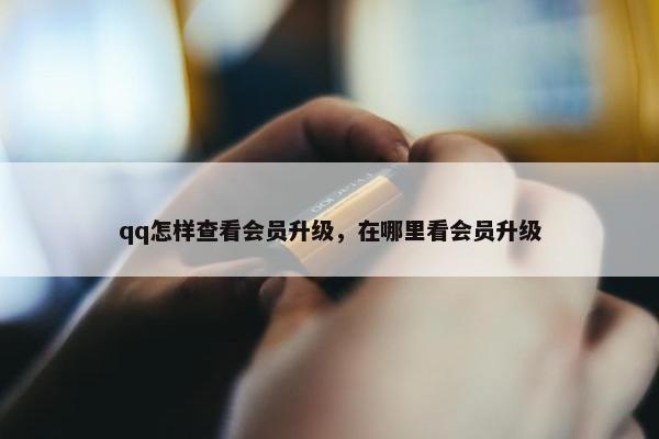 qq怎样查看会员升级，在哪里看会员升级
