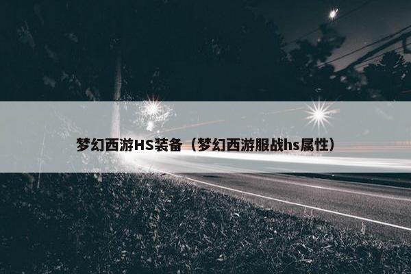 梦幻西游HS装备（梦幻西游服战hs属性）