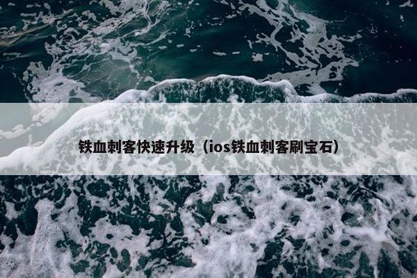 铁血刺客快速升级（ios铁血刺客刷宝石）