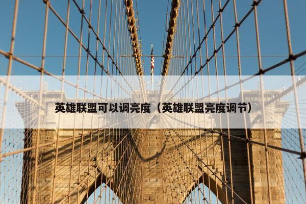 英雄联盟可以调亮度（英雄联盟亮度调节）