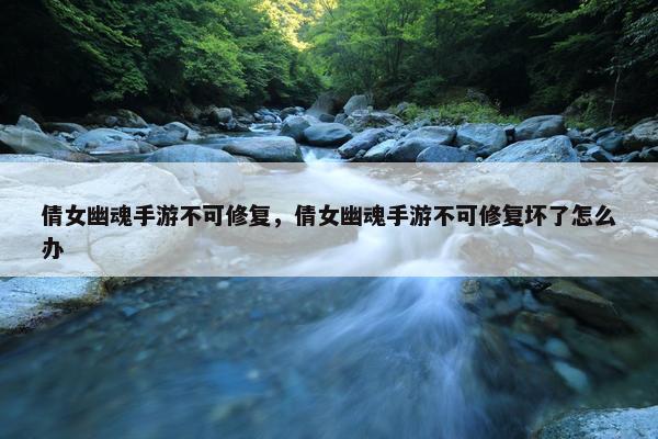 倩女幽魂手游不可修复，倩女幽魂手游不可修复坏了怎么办