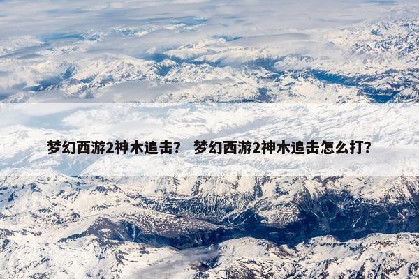 梦幻西游2神木追击？ 梦幻西游2神木追击怎么打？