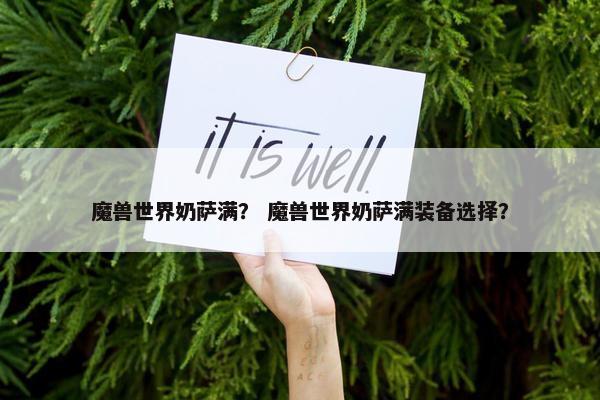 魔兽世界奶萨满？ 魔兽世界奶萨满装备选择？