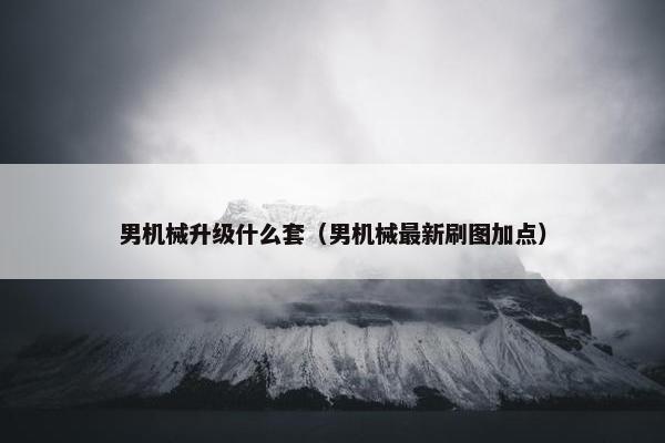 男机械升级什么套（男机械最新刷图加点）