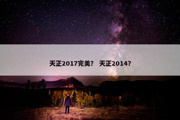天正2017完美？ 天正2014？