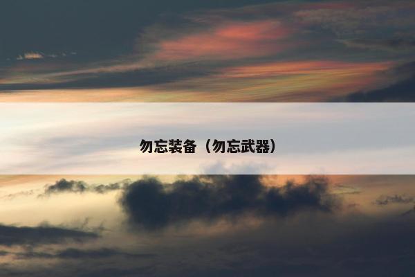勿忘装备(勿忘武器) 勿忘装备(勿忘武器)