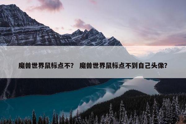 魔兽世界鼠标点不? 魔兽世界鼠标点不到自己头像? 魔兽世界鼠标点不? 魔兽世界鼠标点不到自己头像?
