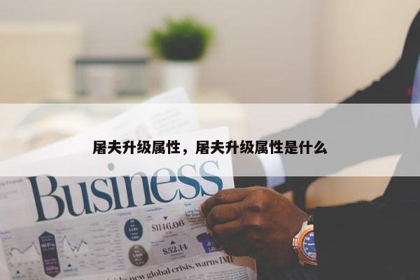屠夫升级属性,屠夫升级属性是什么 屠夫升级属性,屠夫升级属性是什么