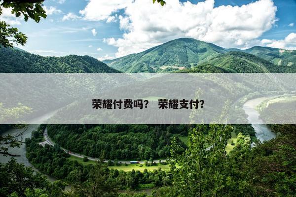 荣耀付费吗? 荣耀支付? 荣耀付费吗? 荣耀支付?