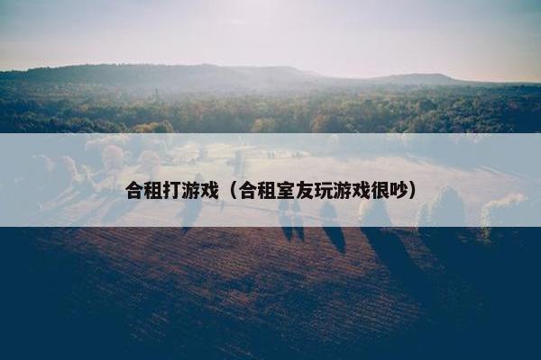 合租打游戏（合租室友玩游戏很吵）