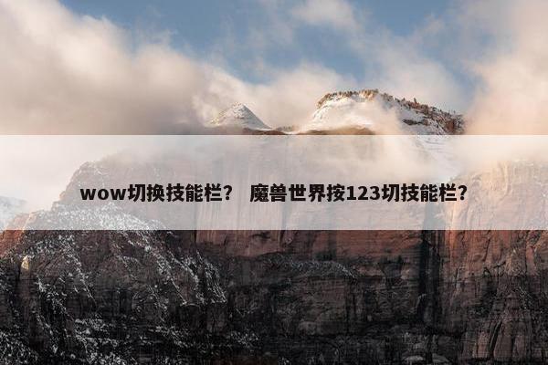 wow切换技能栏？ 魔兽世界按123切技能栏？