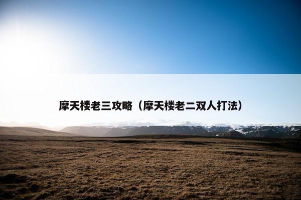 摩天楼老三攻略（摩天楼老二双人打法）