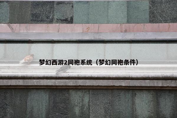梦幻西游2同袍系统（梦幻同袍条件）
