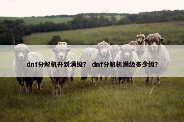 dnf分解机升到满级？ dnf分解机满级多少级？