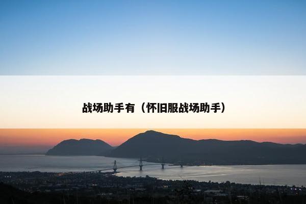 战场助手有（怀旧服战场助手）