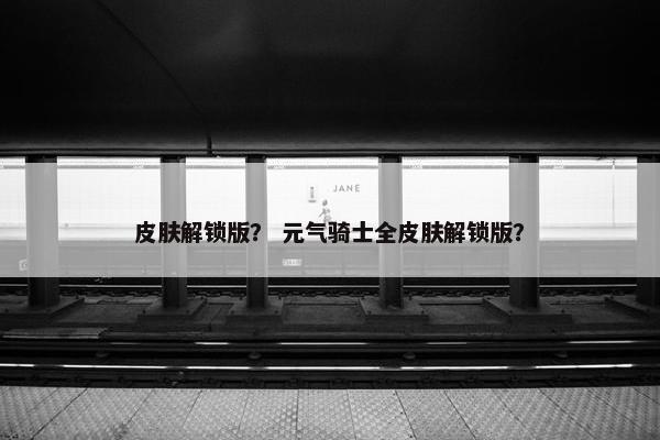 皮肤解锁版？ 元气骑士全皮肤解锁版？