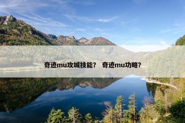 奇迹mu攻城技能? 奇迹mu功略? 奇迹mu攻城技能? 奇迹mu功略?