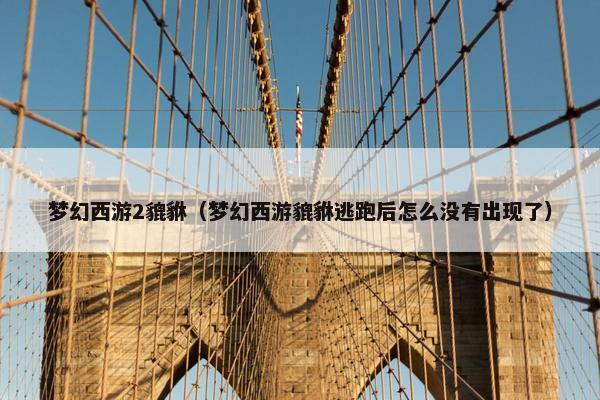 梦幻西游2貔貅(梦幻西游貔貅逃跑后怎么没有出现了) 梦幻西游2貔貅(梦幻西游貔貅逃跑后怎么没有出现了)